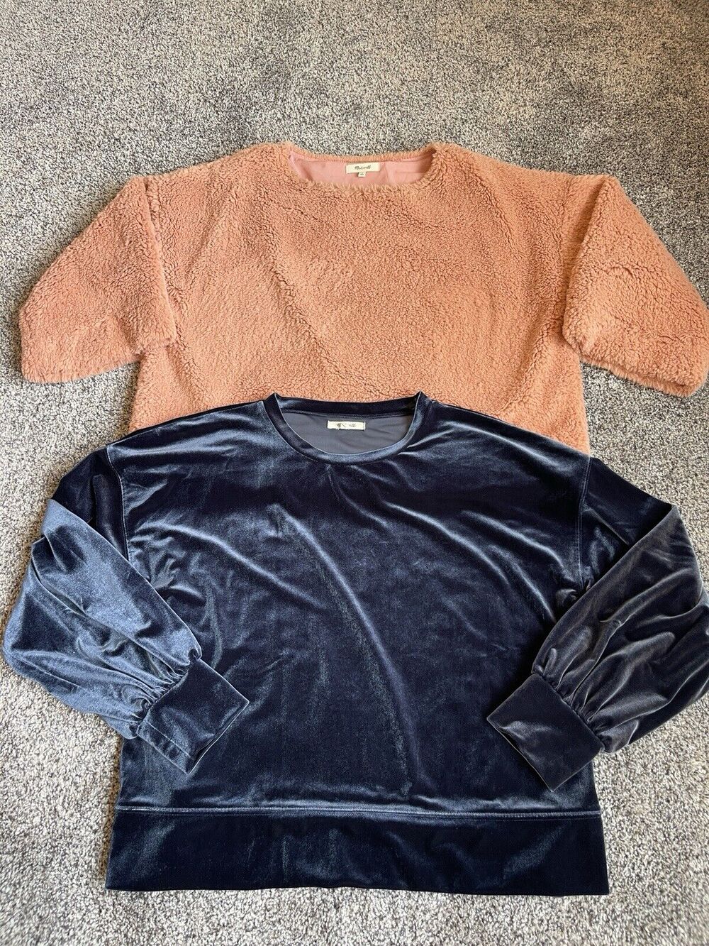 Madewell Women’s Large Blouse Lot of 2 Fuzzy Velour